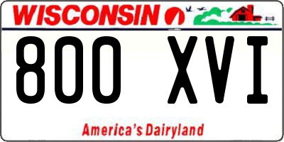 WI license plate 800XVI