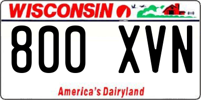 WI license plate 800XVN