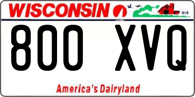 WI license plate 800XVQ