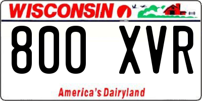 WI license plate 800XVR