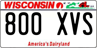 WI license plate 800XVS