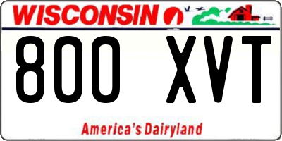 WI license plate 800XVT