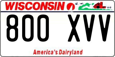 WI license plate 800XVV