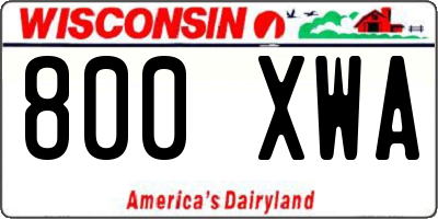 WI license plate 800XWA