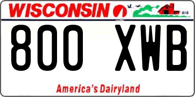 WI license plate 800XWB