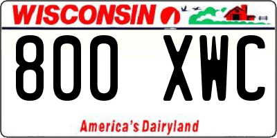 WI license plate 800XWC