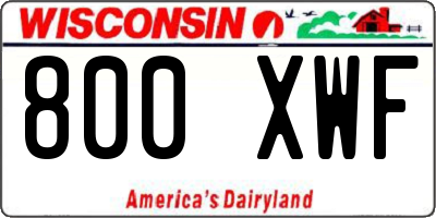 WI license plate 800XWF