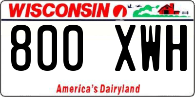 WI license plate 800XWH