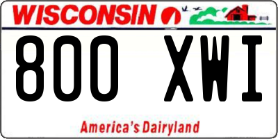 WI license plate 800XWI