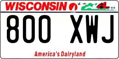 WI license plate 800XWJ