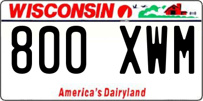 WI license plate 800XWM