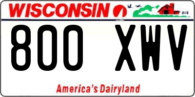 WI license plate 800XWV
