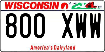 WI license plate 800XWW