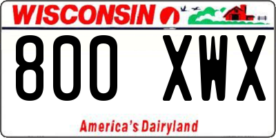 WI license plate 800XWX