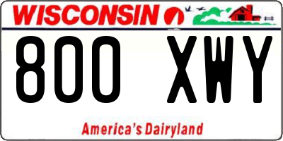 WI license plate 800XWY