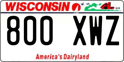 WI license plate 800XWZ