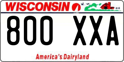 WI license plate 800XXA
