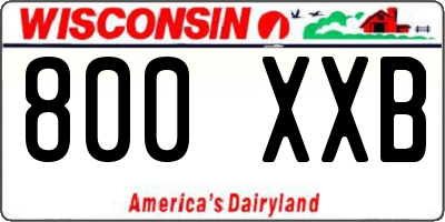 WI license plate 800XXB