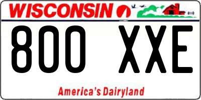WI license plate 800XXE