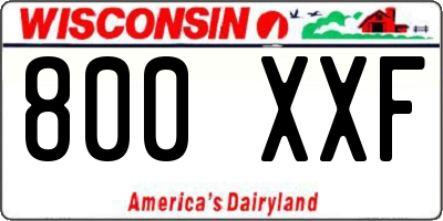 WI license plate 800XXF