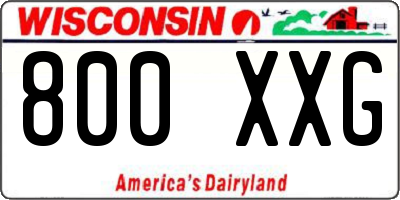 WI license plate 800XXG