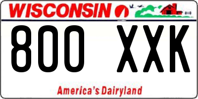 WI license plate 800XXK