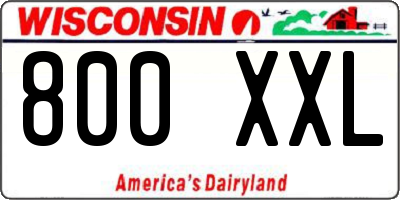 WI license plate 800XXL