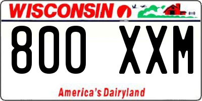 WI license plate 800XXM