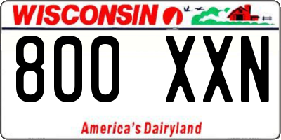 WI license plate 800XXN