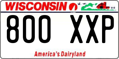 WI license plate 800XXP