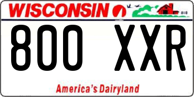 WI license plate 800XXR