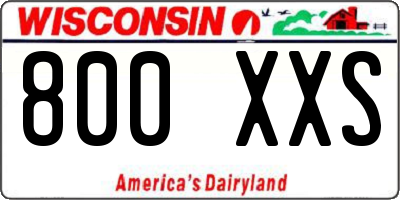 WI license plate 800XXS