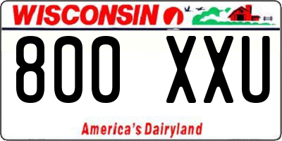 WI license plate 800XXU