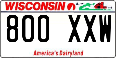 WI license plate 800XXW