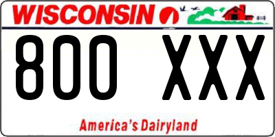 WI license plate 800XXX