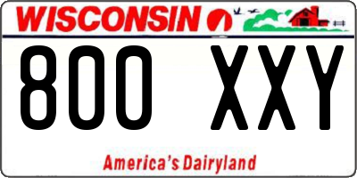 WI license plate 800XXY