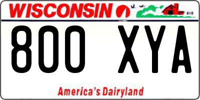 WI license plate 800XYA