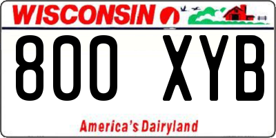 WI license plate 800XYB