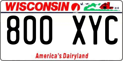 WI license plate 800XYC