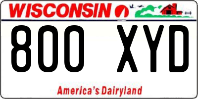 WI license plate 800XYD