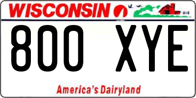 WI license plate 800XYE