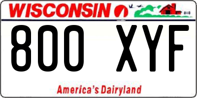 WI license plate 800XYF