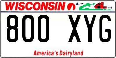 WI license plate 800XYG