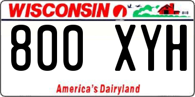 WI license plate 800XYH