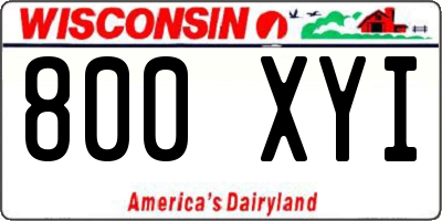 WI license plate 800XYI