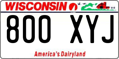 WI license plate 800XYJ