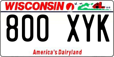 WI license plate 800XYK