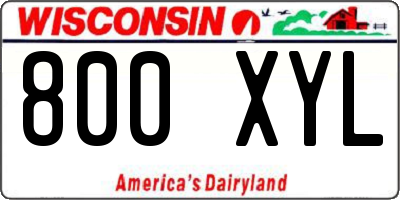 WI license plate 800XYL