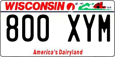 WI license plate 800XYM
