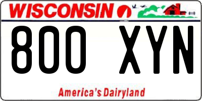 WI license plate 800XYN
